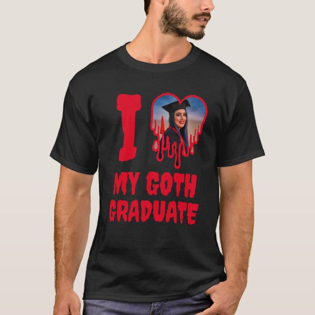 I Love My Goth Graduate Blood Red Heart Photo T-Shirt (Front)