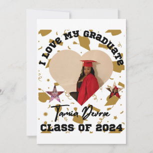 I Love My Graduate 2024 Heart Invitation