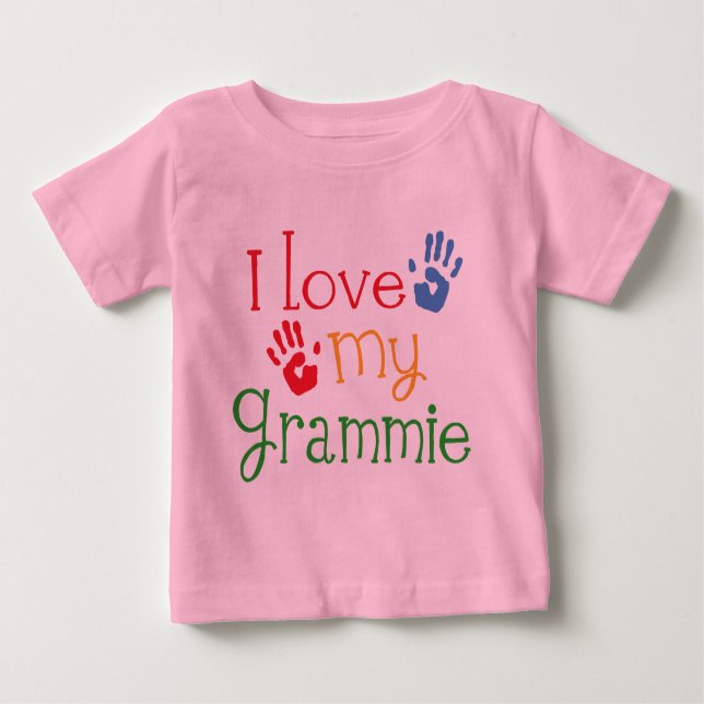 I Love My Grammie Handprints Baby T-Shirt (Front)