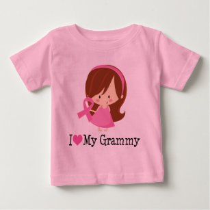 I Love My Grammy Breast Cancer Ribbon Baby T-Shirt