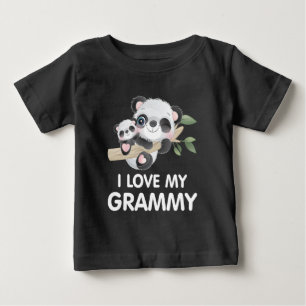 I Love My Grammy Cute Baby and Adult Pandas T-Shirt