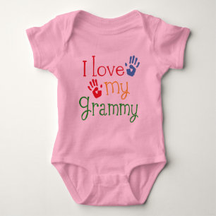 I Love My Grammy Handprints Baby Bodysuit
