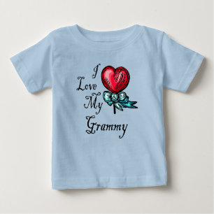 I Love My Grammy Heart Lollipop Baby T-Shirt