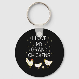 I Love My Grand Chickens Funny Chicken Lover Grand Key Ring