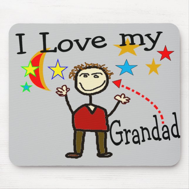 I Love My Grand Dad Mouse Pad (Front)