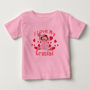I love My Grandad Rag Doll & Hearts Baby T-Shirt