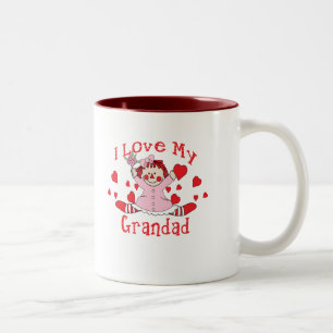 I love My Grandad Rag Doll & Hearts Two-Tone Coffee Mug