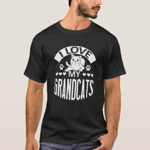 I Love My Grandcats  Cat  Granddad Grandma Grandpa T-Shirt
