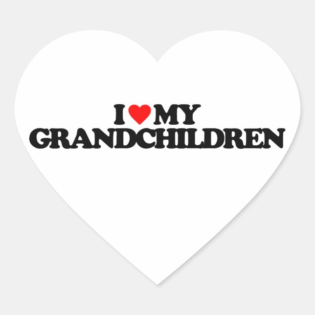 I LOVE MY GRANDCHILDREN HEART STICKER (Front)