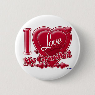 I Love My Grandchildren red - heart 6 Cm Round Badge