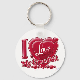I Love My Grandchildren red - heart Key Ring