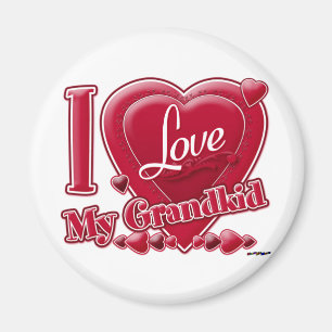 I Love My Grandchildren red - heart Magnet