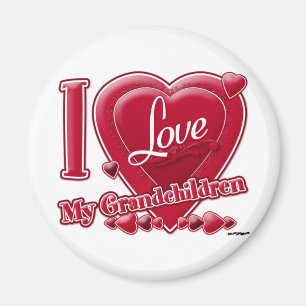I Love My Grandchildren red heart - photo Magnet