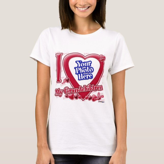 I Love My Grandchildren red heart - photo T-Shirt (Front)