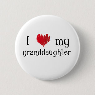 I love my granddaughter 6 cm round badge