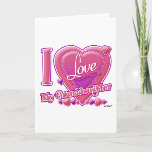 I Love My Granddaughter pink/purple - heart Card