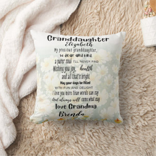 I Love My Granddaughter Poem Personalised Daisy Cushion