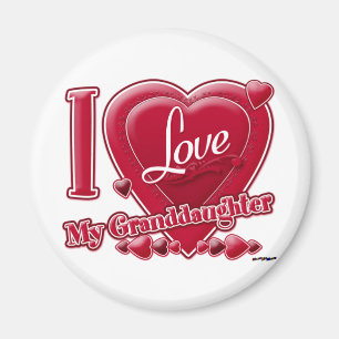 I Love My Granddaughter red - heart Magnet