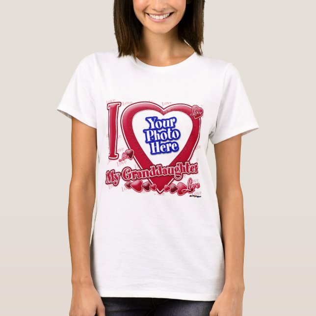 I Love My Granddaughter red heart - photo T-Shirt (Front)