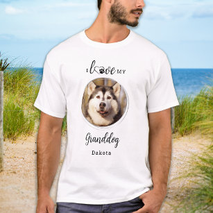I Love My Granddog Grandpa Personalised Pet Photo T-Shirt
