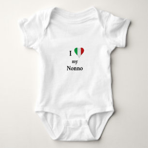 I Love My Grandfather Italian Heart Baby Outfit Bodysuit