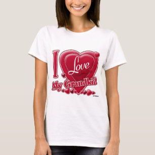 I Love My Grandkid Red Hearts T-Shirt