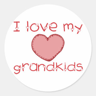 I love my grandkids classic round sticker