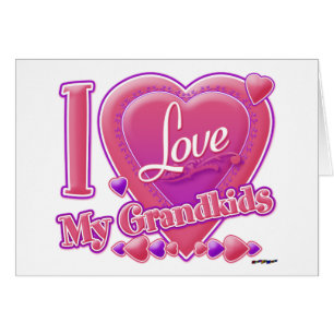 I Love My Grandkids pink/purple - heart