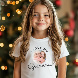 I Love My Grandma Birthday Custom Photo T-Shirt