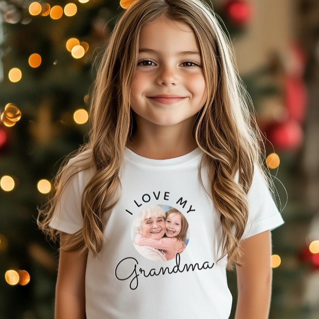 I Love My Grandma Birthday Custom Photo T-Shirt (Creator Uploaded)