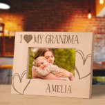I Love my Grandma Birthday picture frame<br><div class="desc">Celebrate the special bond between Grandma and her loved ones with this beautifully engraved "I Love My Grandma" picture frame. Perfect for showcasing cherished memories, this rustic wooden frame makes an ideal birthday gift. Personalise it with Grandma’s name or a heartfelt message to create a one-of-a-kind keepsake she’ll treasure forever....</div>