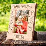 I Love my Grandma Birthday picture frame with name<br><div class="desc">Celebrate her love and warmth with this I Love My Grandma Birthday Picture Frame. Beautifully crafted in a rustic wooden style and personalized with an engraved name,  it’s perfect for displaying a cherished memory. A thoughtful birthday gift that shows Grandma just how much she means to you.</div>