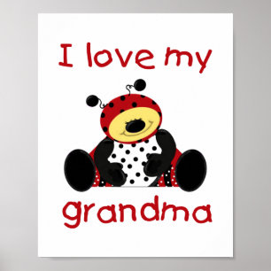 I love my grandma (boy ladybug) poster