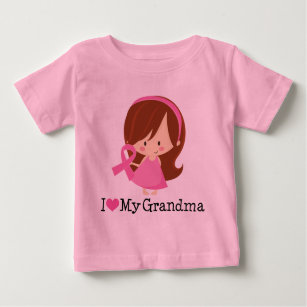 I Love My Grandma Breast Cancer Ribbon Baby T-Shirt