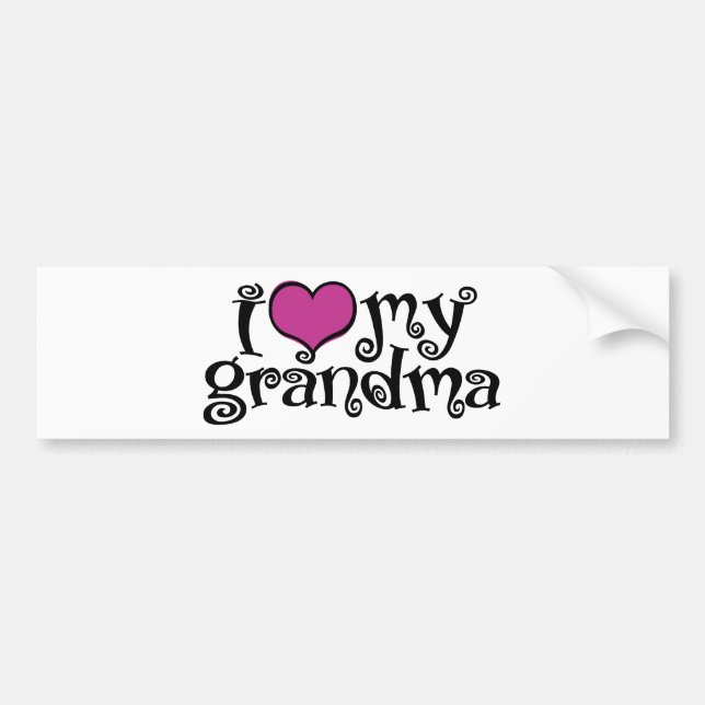 I Love My Grandma Bumper Sticker (Front)