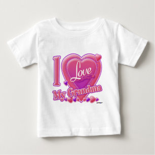 I Love My Grandma pink/purple - heart Baby T-Shirt