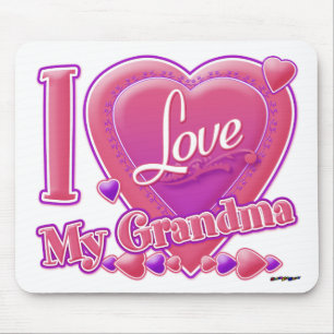 I Love My Grandma pink/purple - heart Mouse Pad