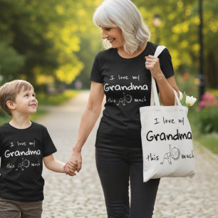 I love my grandma typography named graphic tote bag