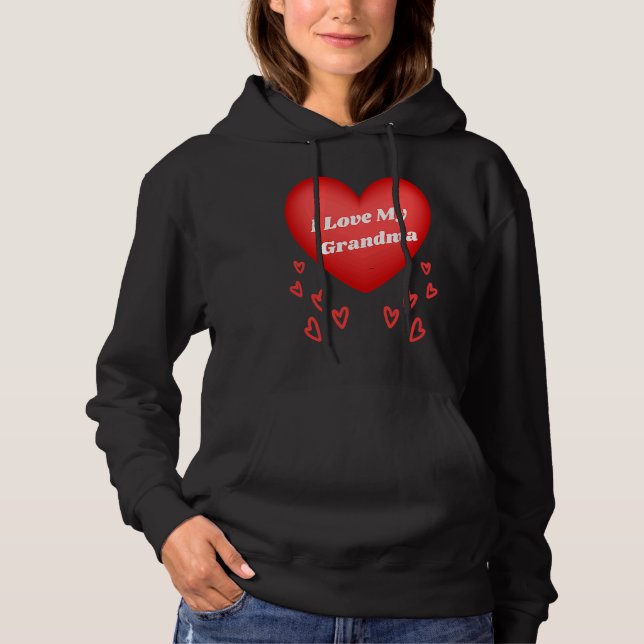 I Love My Grandma Valentines Day youth kids grandc Hoodie (Front)