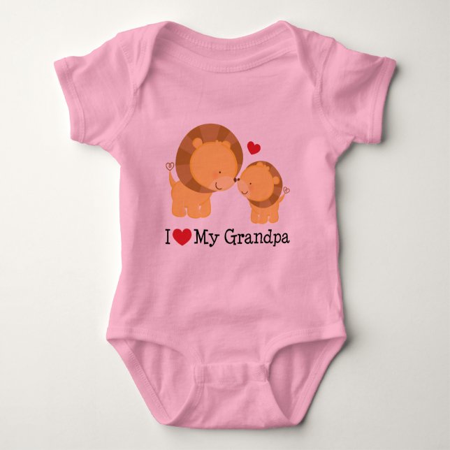 I Love My Grandpa Gift Baby Bodysuit (Front)