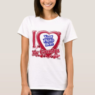 I Love My Grandpa red heart - photo T-Shirt