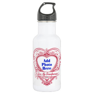 I Love My Grandparents! Photo Red Hearts 532 Ml Water Bottle