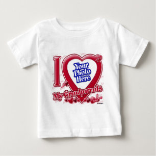 I Love My Grandparents red heart - photo Baby T-Shirt