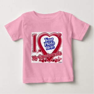 I Love My Grandparents red heart - photo Baby T-Shirt