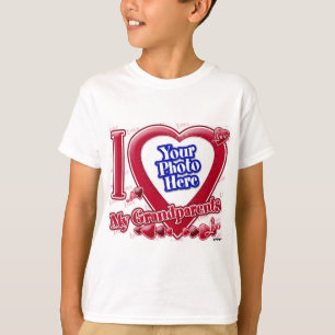 I Love My Grandparents red heart - photo T-Shirt