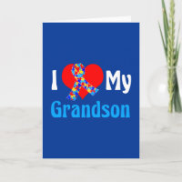 I Love My Grandson Autism Grandparent Blue Ribbon
