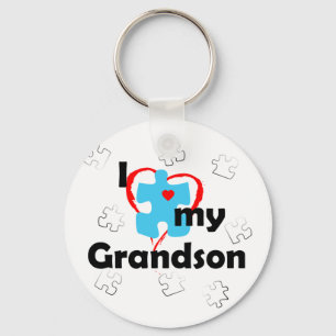 I Love My Grandson - Autism Key Ring