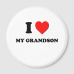 I Love My Grandson Magnet<br><div class="desc">Use the search tool at my store to find other My Grandson merchandise. I Love My Grandson products avaiable on tshirts, sweatshirts, kids shirts, infant onsies, stickers, magnets, and much more My Grandson clothing fully customisable to your specifcations. If you like what you see, please link to my store (www.zazzle.com/ilovemyshirt)...</div>