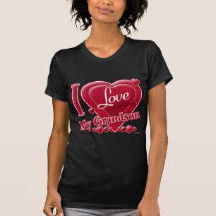 I Love My Grandson red - heart T-Shirt