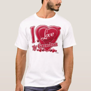 I Love My Grandson red - heart T-Shirt